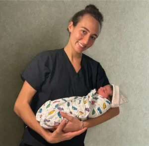 LaiLa Morgan holding a baby